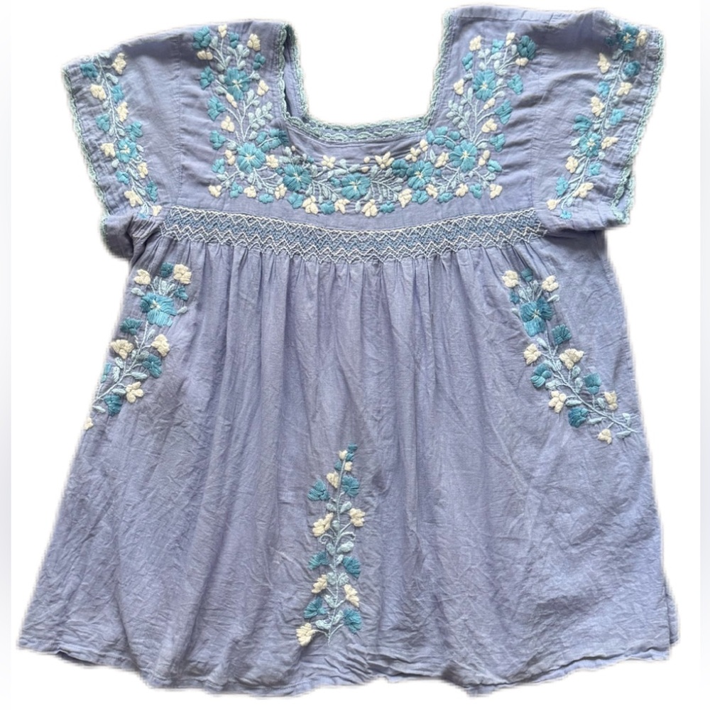 Siren Brand XL La Marina Corta Mexican peasant boho embroidery 100% cotton GUC
